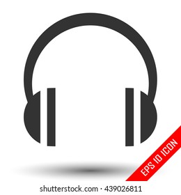 Headphones icon. Headphones logo. Simple flat picture of headphones. Vector illustration