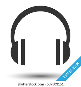 Headphones icon. Headphones logo. Simple flat picture of headphones. Vector illustration