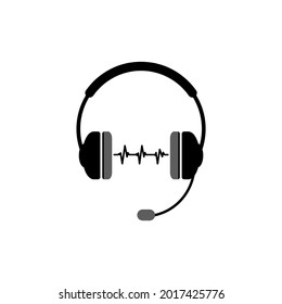 headphones icon in modern flat style isolated on white background vector illustration