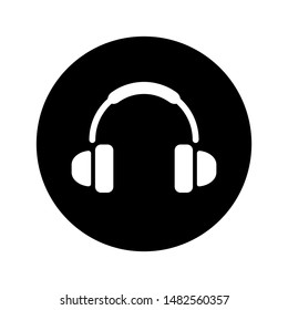 Headphones Icon Music Playing Isolated Vector Dj Earphones Audio Sound Device Symbol Illustration