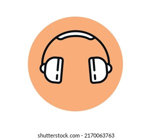 Headphones icon music templates. editable vector.
