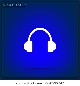 Headphones icon. Musical accessory. Flat design.