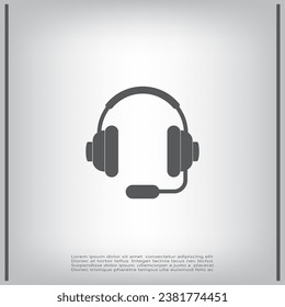 Headphones icon. Musical accessory. Flat design.