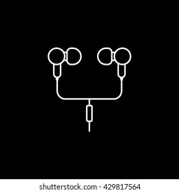 Headphones Icon On Black Background