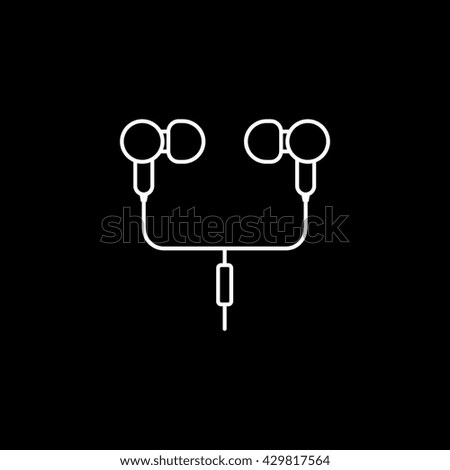 Headphones Icon On Black Background