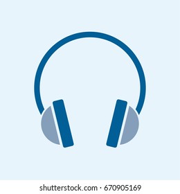 Headphones icon on blue background vector illustration