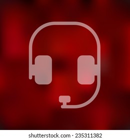 headphones icon on blurred background