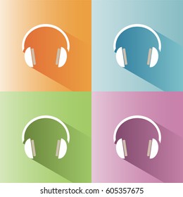 Headphones icon on a colored background