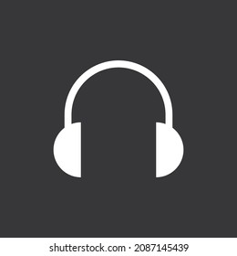 Headphones icon on grey background