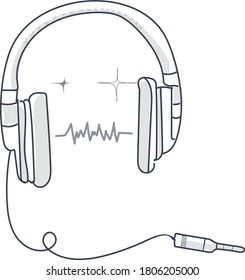 Headphones icon on white background vector illustration