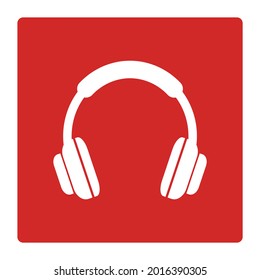 icono de auriculares en fondo blanco