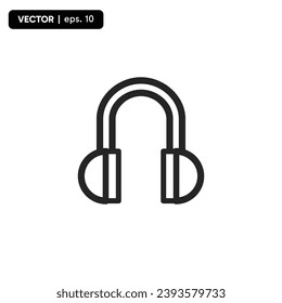 Headphones icon on white background. Vector illustration