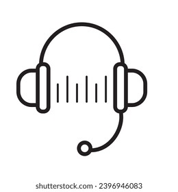 Headphones icon on white background. Vector illustration