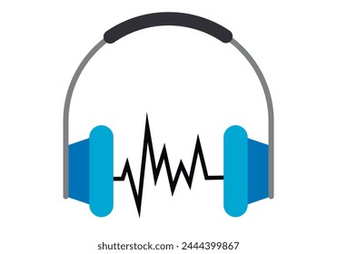 Headphones icon on white background.