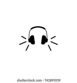 headphones icon on white background