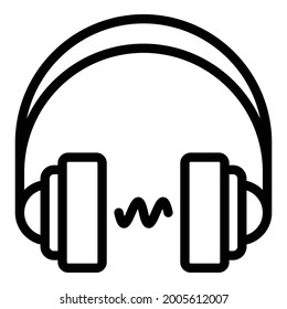 Icono de auriculares. Icono de vector de audífonos de contorno para diseño web aislado en fondo blanco
