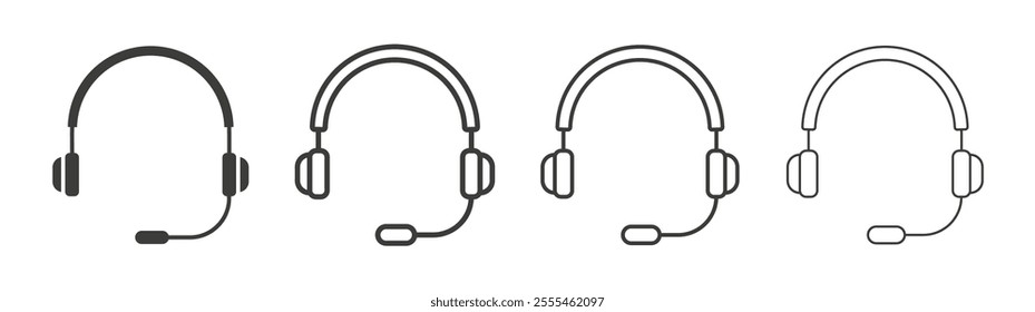 Headphones icon pack. vector illustration