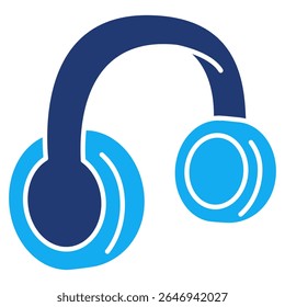 Headphones icon represented by 3d perspective Headphones icon Dualtone style.