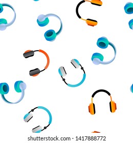 Icono de auriculares Vector de patrón sin problemas. Icono de auriculares estéreo de audio. Símbolo de volumen. Escucha Música. Ilustración de accesorios acústicos