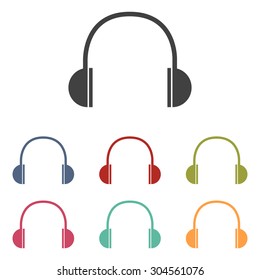 Headphones icon set