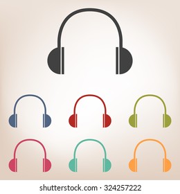Headphones icon set