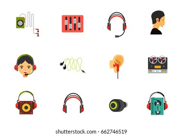 Headphones icon set