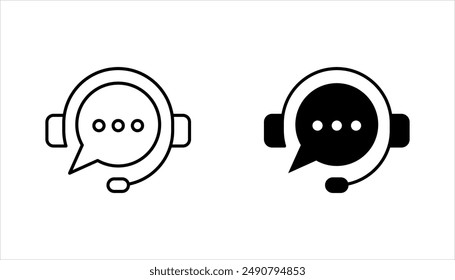 conjunto de iconos de auriculares. Asistencia al cliente Conjunto de iconos Ilustración vectorial sobre fondo blanco