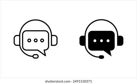 conjunto de iconos de auriculares. Asistencia al cliente Conjunto de iconos Ilustración vectorial sobre fondo blanco