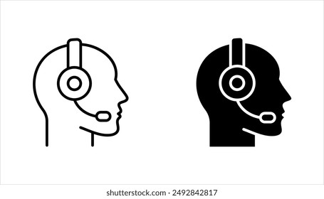 headphones icon set. Customer Support Icon set vector illustration on white background
