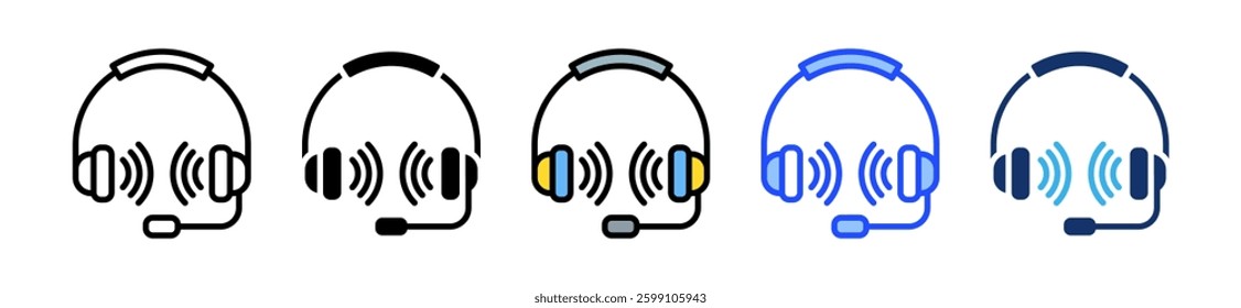 Headphones Icon Set With Multiple Style Collection