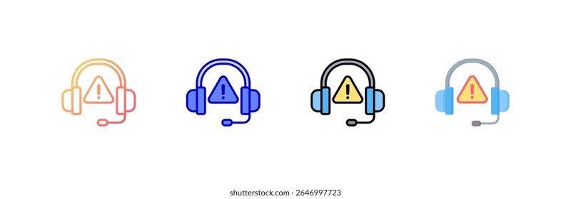 Headphones Icon set multiple style collection