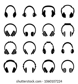 Headphones icon set. Vector.