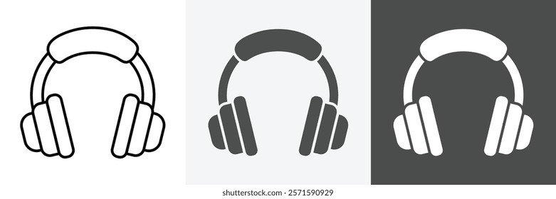 Headphones Icon set vector art