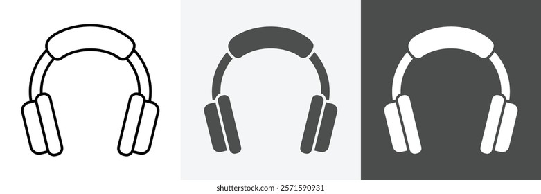 Headphones Icon set vector art