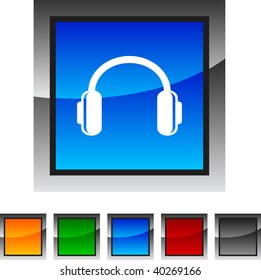  headphones icon set. Vector illustration.