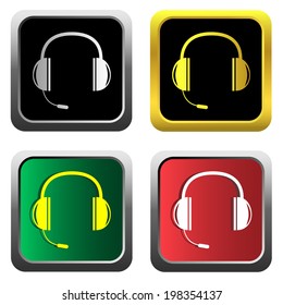 Headphones icon set  for web, internet, mobile apps. Vector.