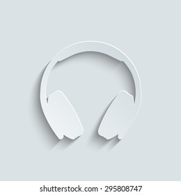 Headphones icon with shadow 