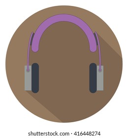 Headphones icon with shadow.
