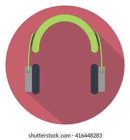 Headphones icon with shadow.