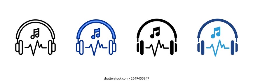 Headphones icon sheet multiple style collection
