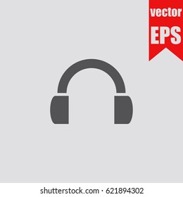 Headphones icon sign symbol isolated in flat style.Vector illustration.