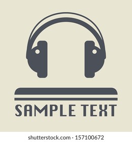 Headphones icon or sign, vector illustration