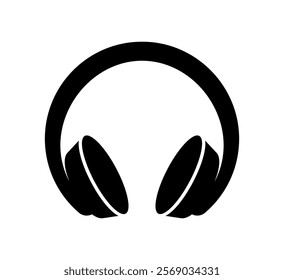 Headphones icon. Silhouette style. Vector icon.