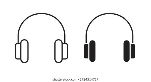 Icono de auriculares en elemento de logotipo abstracto de Diseño gráfico moderno de tendencia plana simple