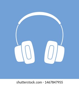 Headphones icon simple flat vector