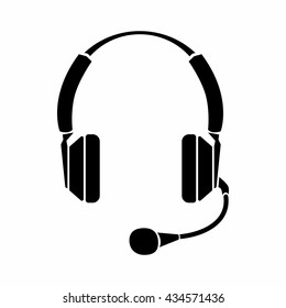 Headphones icon, simple style
