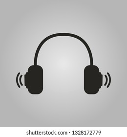 Headphones icon in simple style isolated vector illustration