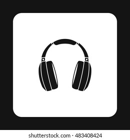 Headphones icon in simple style on a white background vector illustration