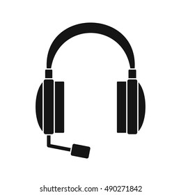 Headphones icon in simple style on a white background vector illustration