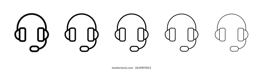 Icono de auriculares Símbolo plano de línea delgada simple
